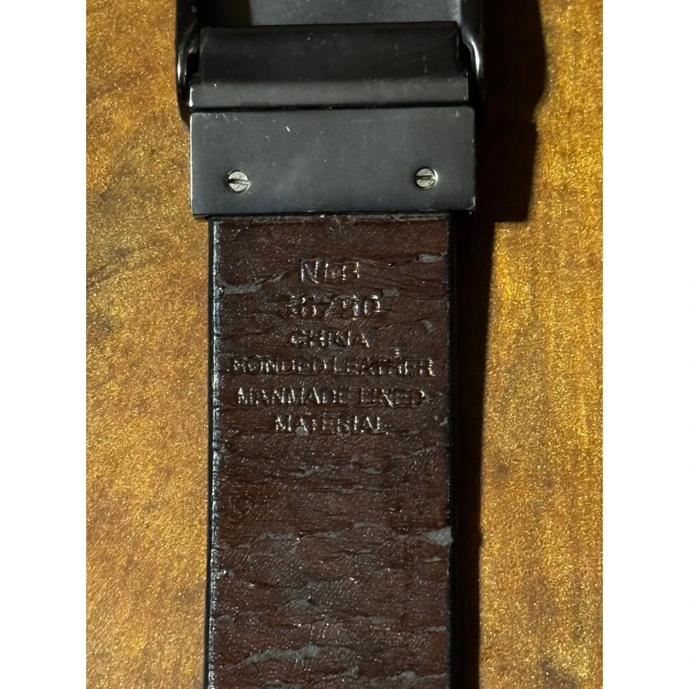 Mens Black Leather‎ Belt Reversible Buckle Casual Dress Formal